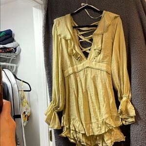 Hello Molly Gold Ruffled Dress